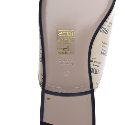 Gucci Calfskin Stamp Print Womens Princetown Slippers 37 Soy Black 7 of 9