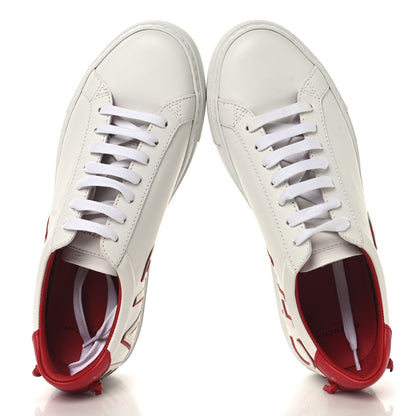 Givenchy Calfskin Reverse Logo Womens Urban Street Sneakers 37.5 White Red 2 of 10