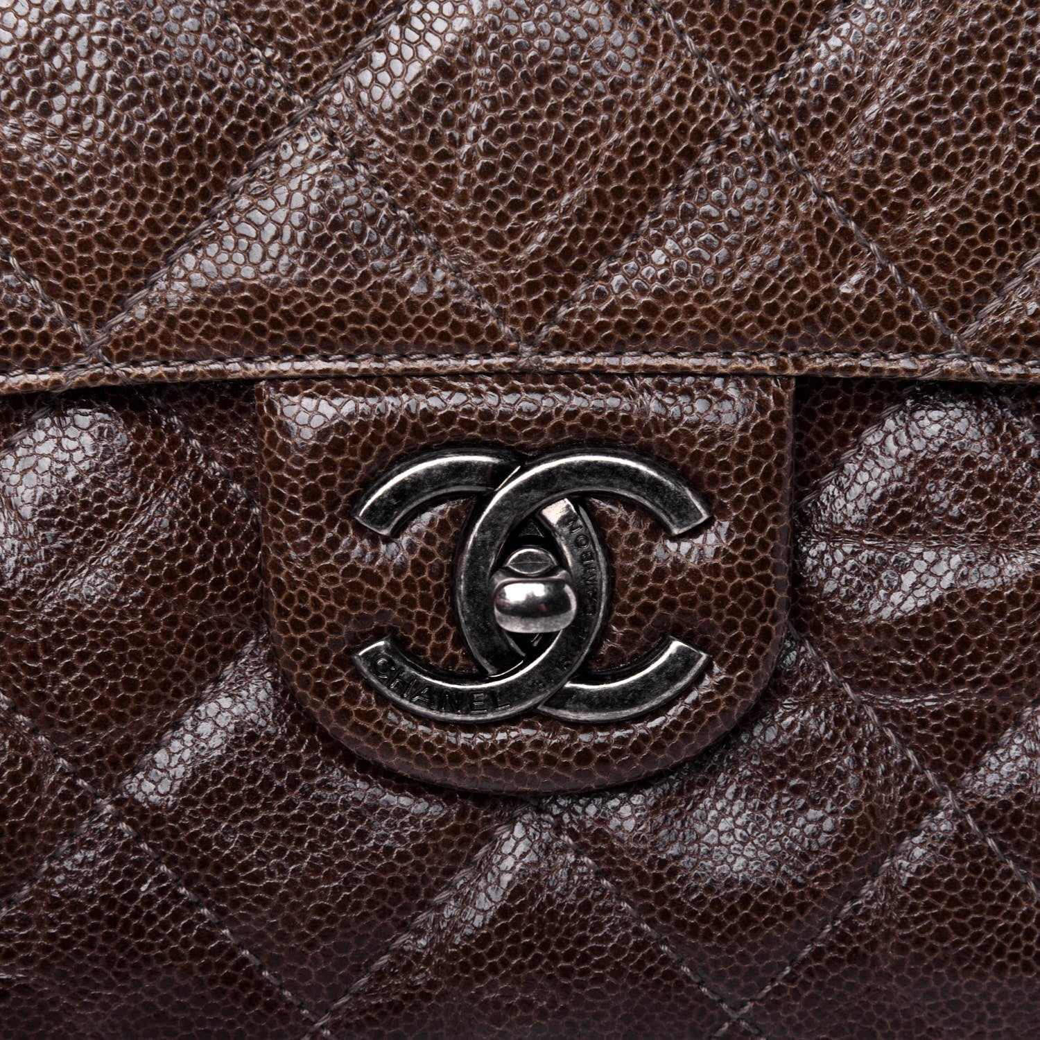 Chanel Crumpled Grained Calfskin Medium CC Crave Flap Brown 10 of 10