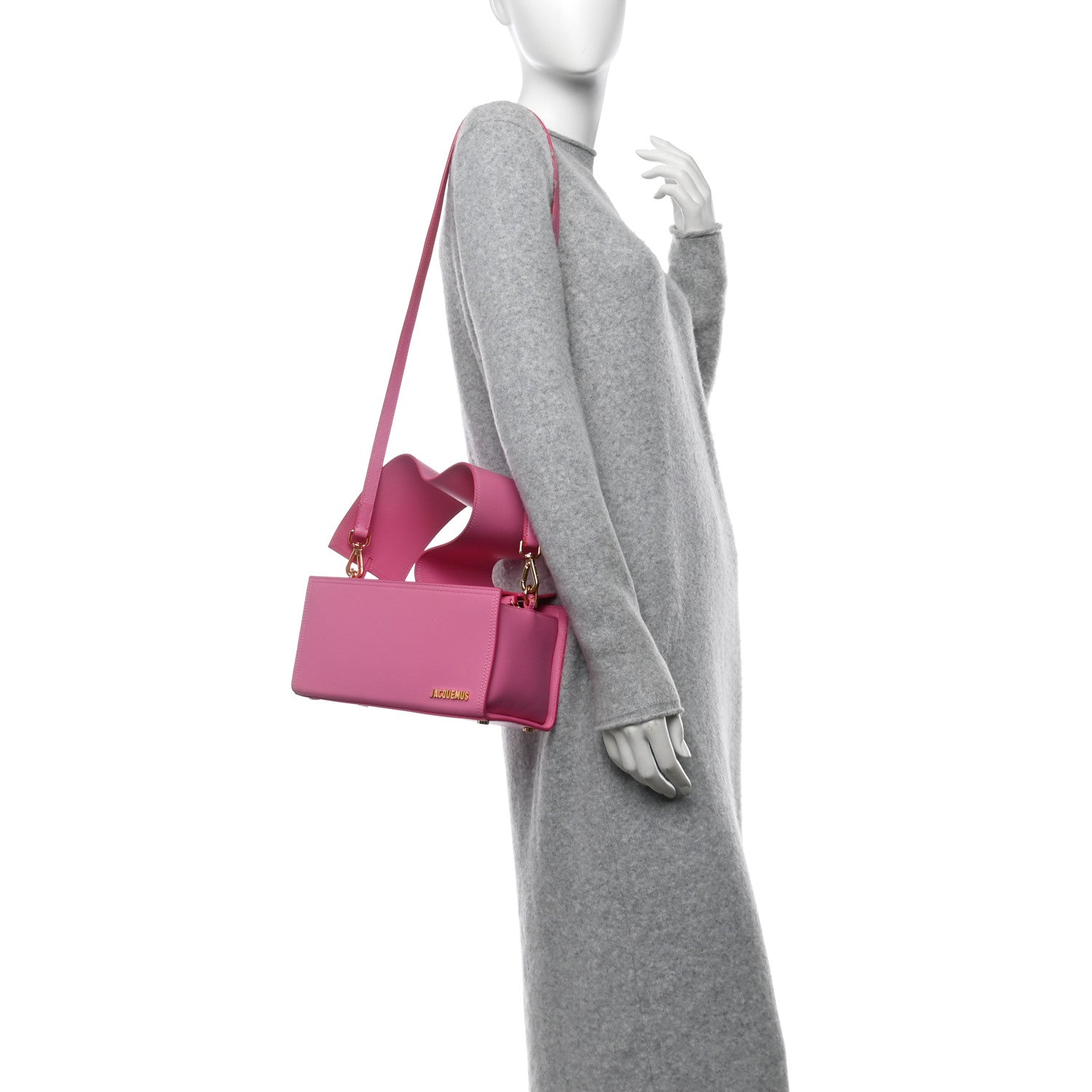 Jacquemus Smooth Calfskin Le Rectangle Shoulder Bag Pink 2 of 13