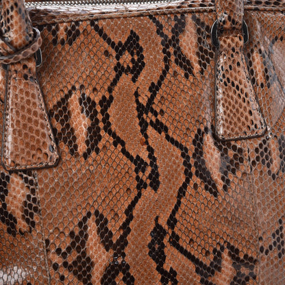 Prada Shiny Python Bauletto Tote Brandy 11 of 11