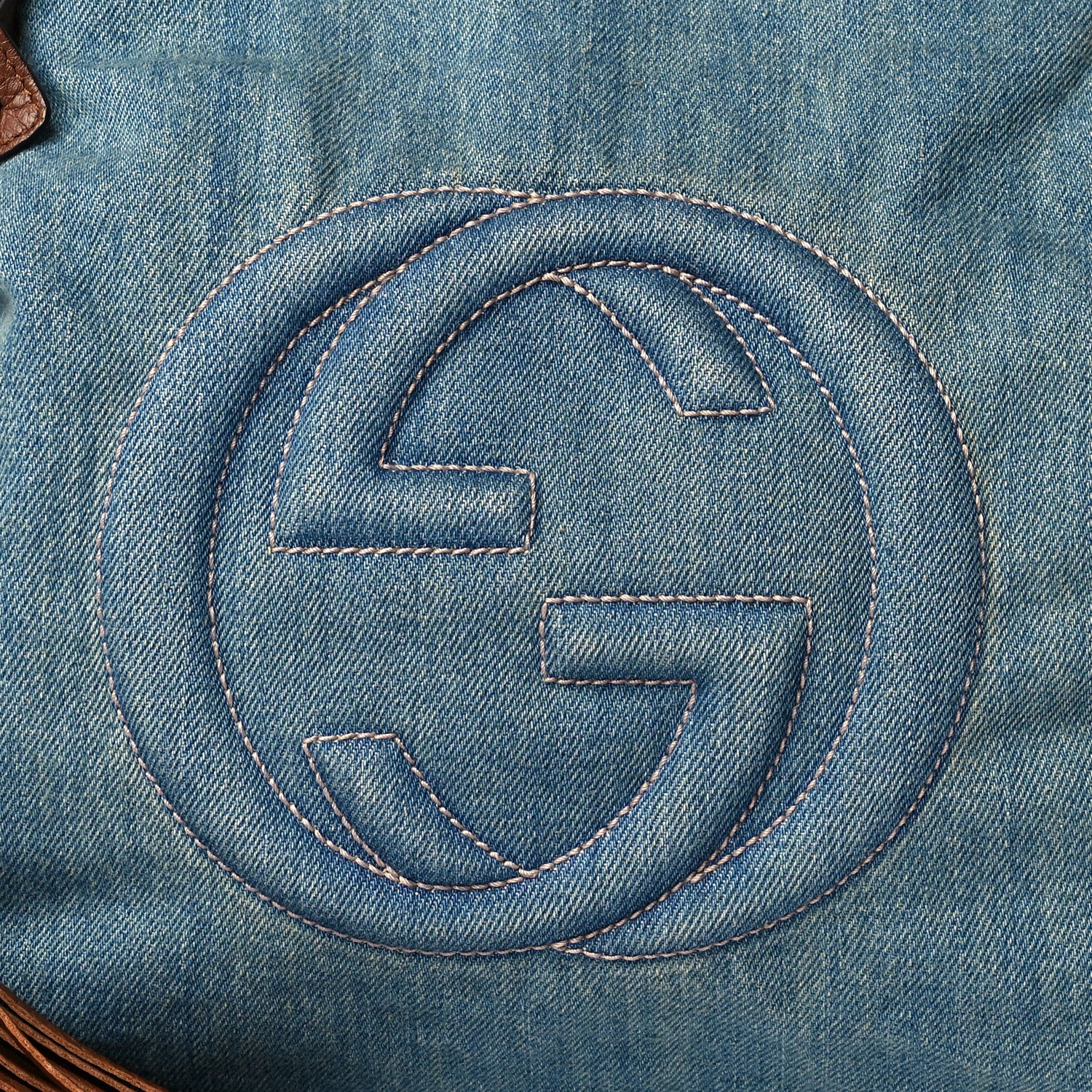 Gucci Denim Medium Soho Chain Shoulder Bag Blue 8 of 10