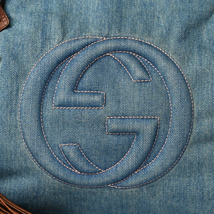Gucci Denim Medium Soho Chain Shoulder Bag Blue 8 of 10