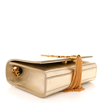 Saint Laurent SAINT LAURENT Calfskin Small Classic Monogram Kate Tassel Satchel Gold 4 of 10