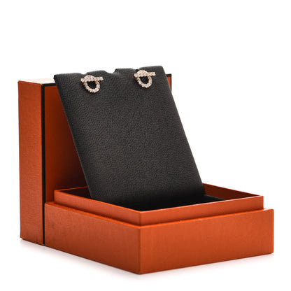 Hermes 18K Rose Gold Diamond Finesse Earrings 5 of 5
