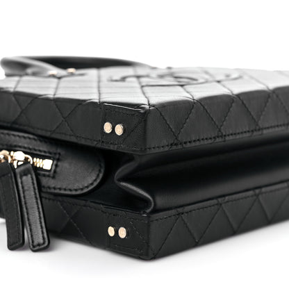 Chanel Calfskin Quilted Studded Square Vanity Case Black 8 of 12