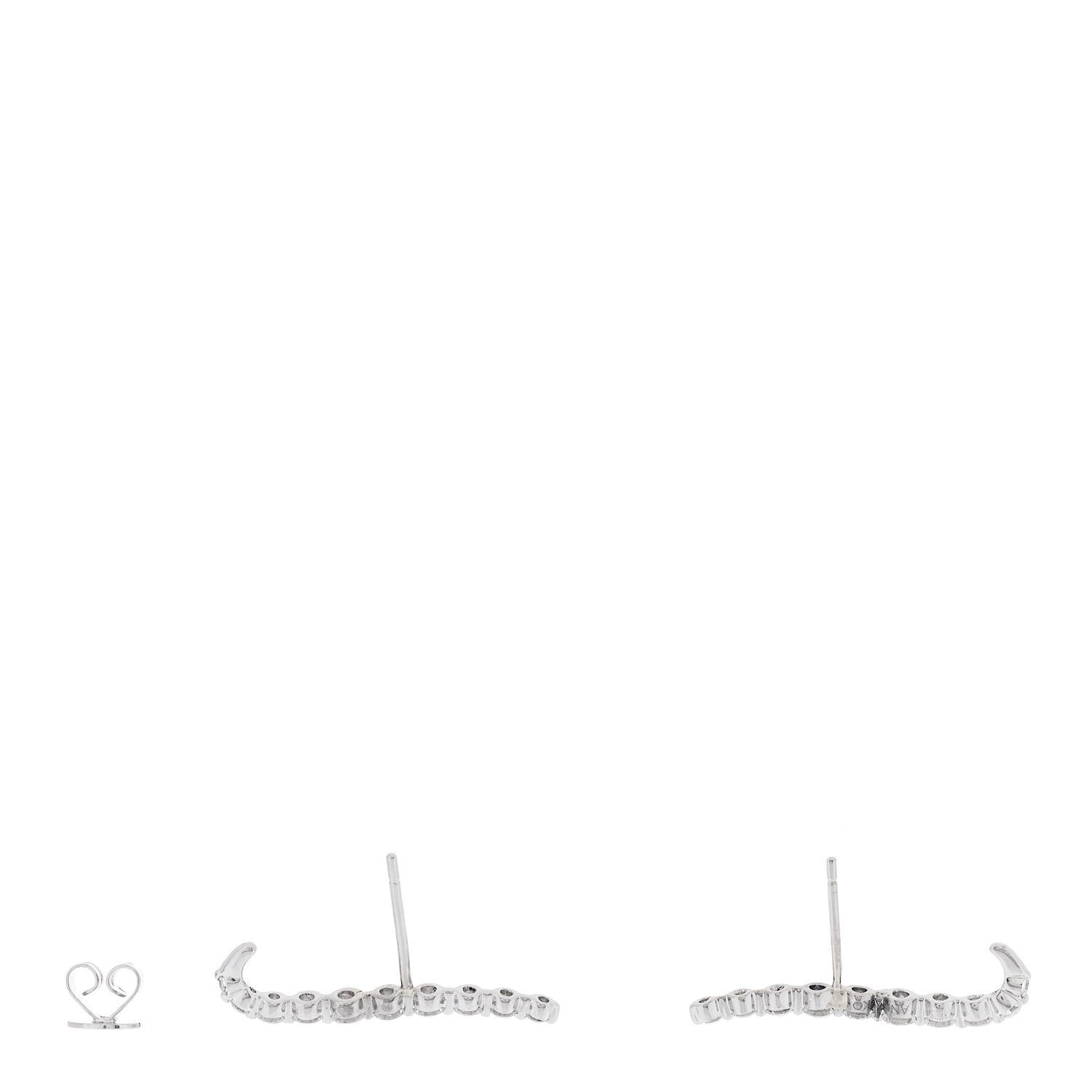 Anita Ko 18K White Gold Diamond Medium Cascade Earrings 3 of 4