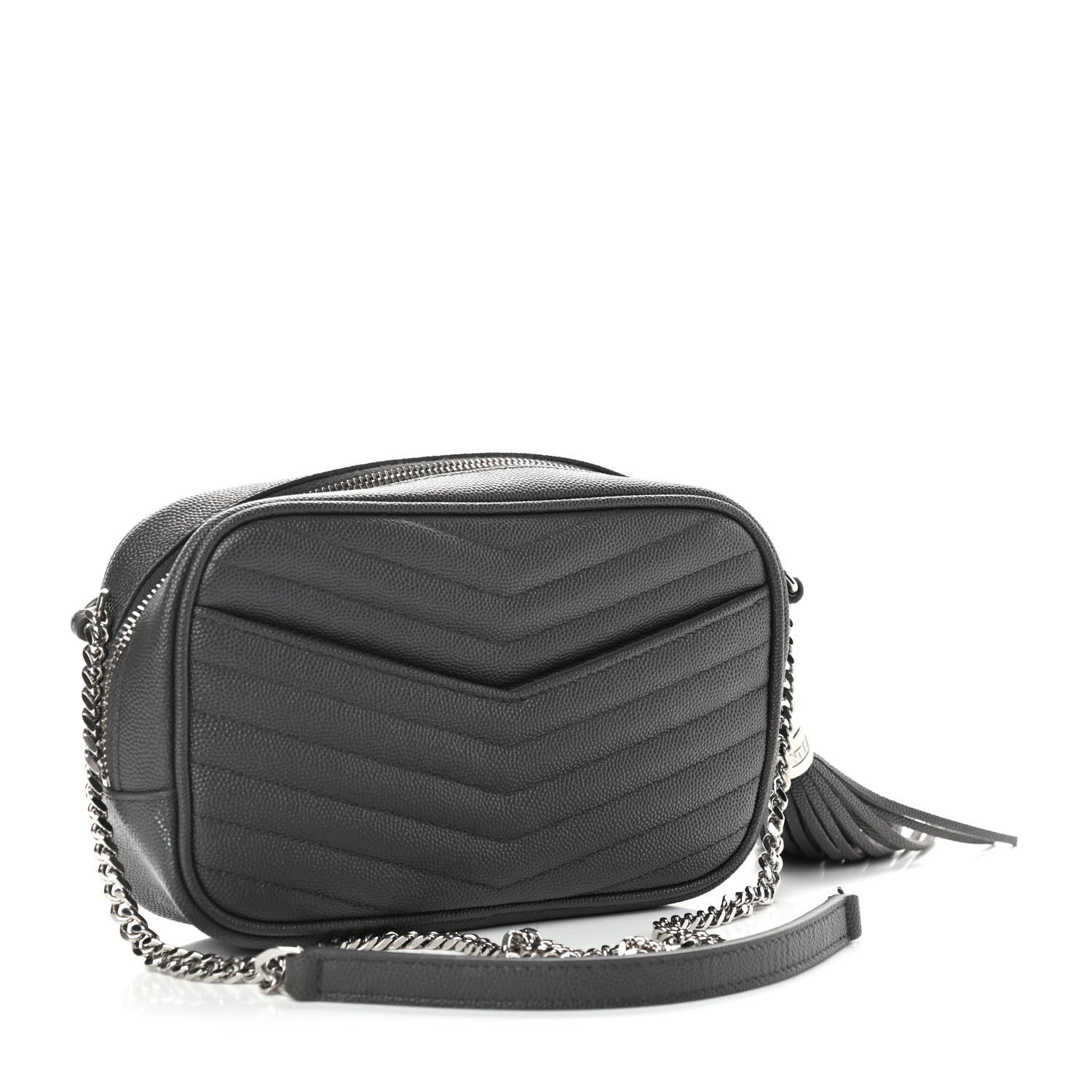 Saint Laurent Grain De Poudre Matelasse Monogram Mini Lou Camera Bag Asphalt 3 of 11