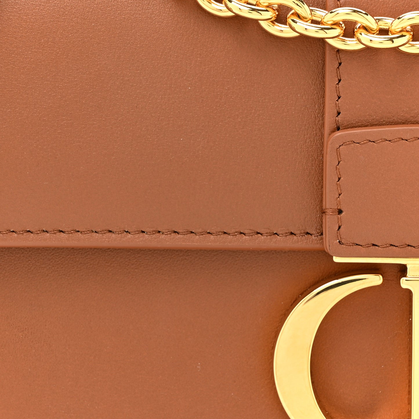 Grained Calfskin 30 Montaigne East West Chain Flap Bag Brown