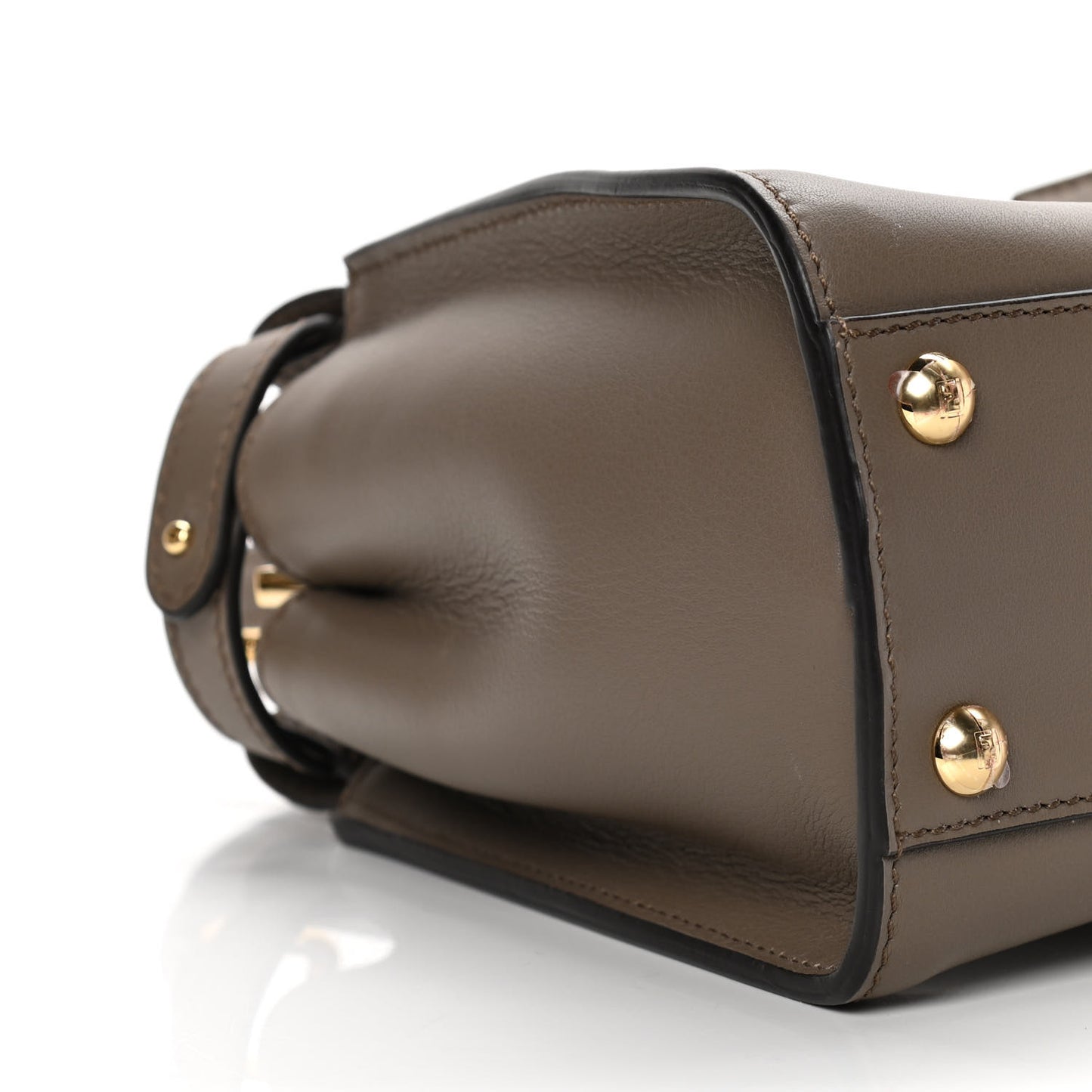 Vitello Seta Canvas FF Embroidered Mini Peekaboo Iconic Satchel Tartufo