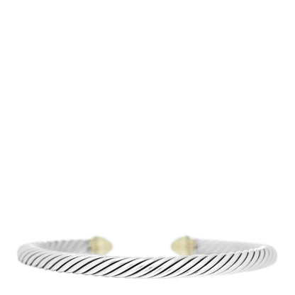 David Yurman Sterling Silver 14K Yellow Gold 5mm Cable Classics Bracelet 2 of 3