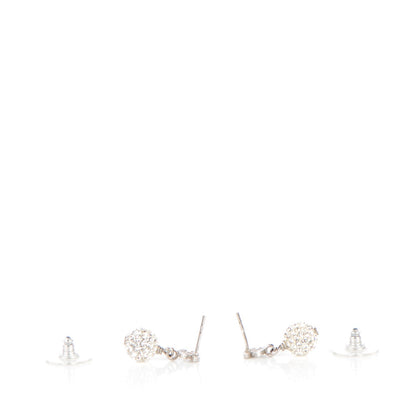 Chanel Crystal CC Drop Earrings White 3 of 5