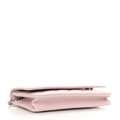 Chanel Lambskin Quilted Wallet On Chain WOC Light Pink 4 of 13