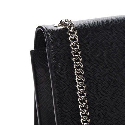 Saint Laurent Grain De Poudre Small Monogram Kate Satchel Black 10 of 11