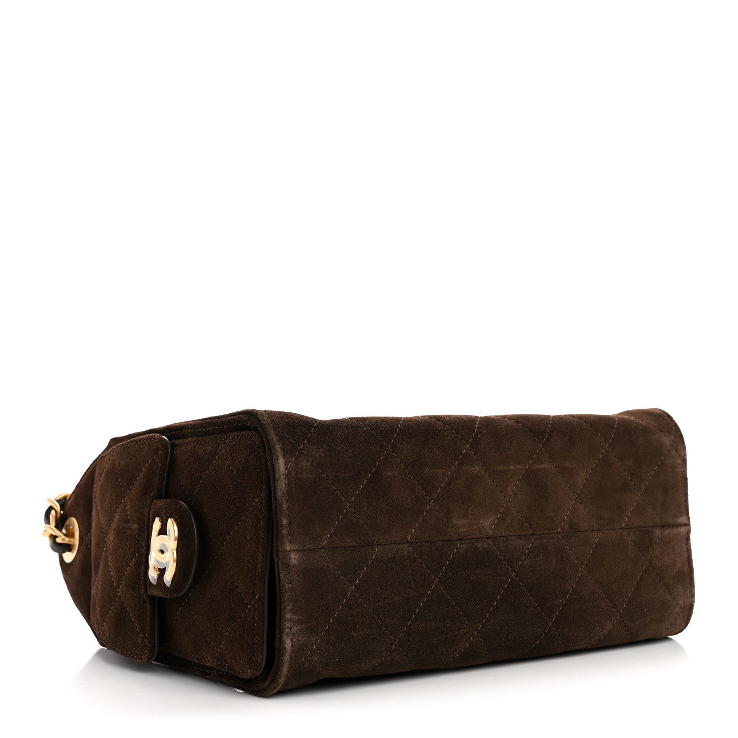 Chanel Suede Quilted Mini Chanel 25 Handbag Dark Brown 4 of 10
