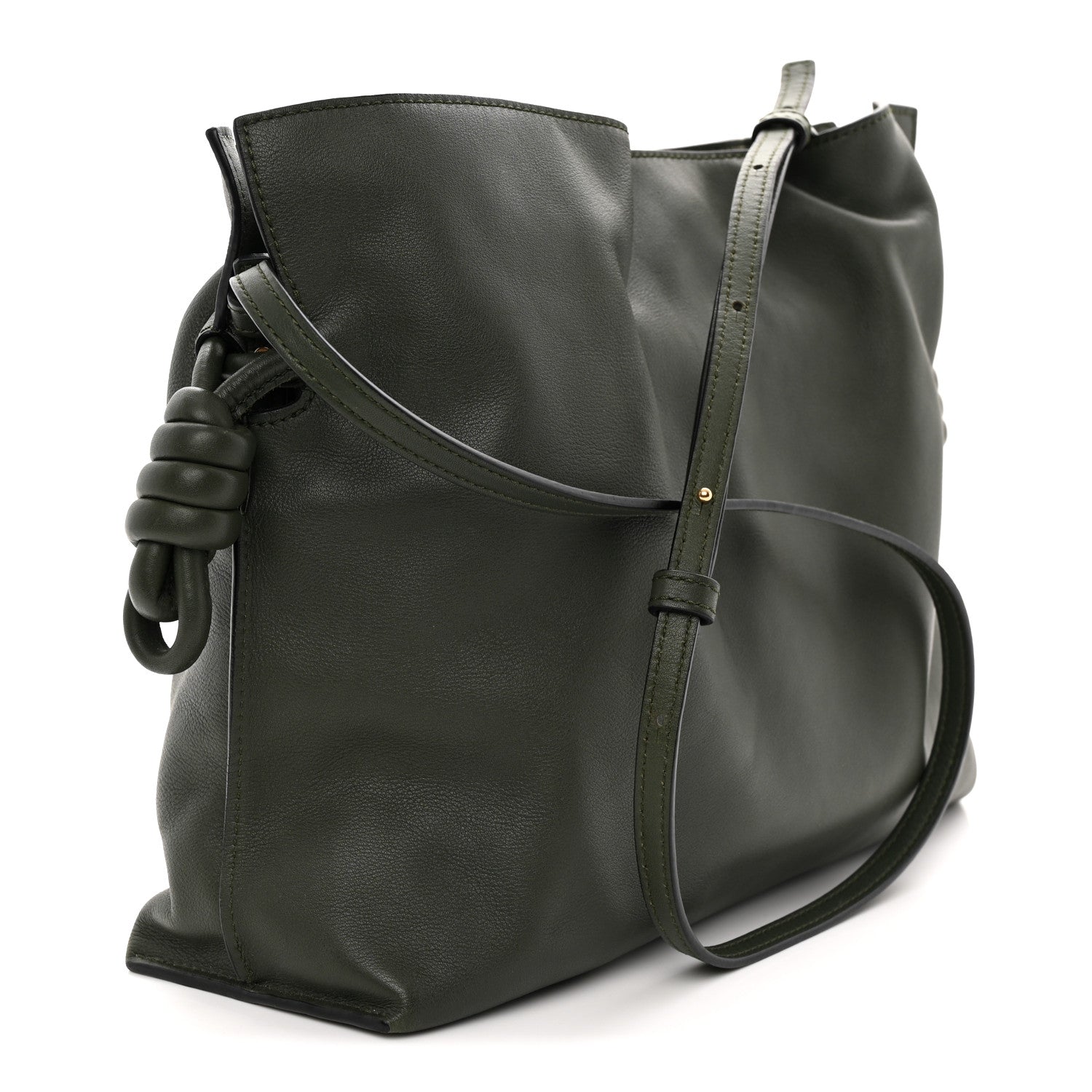 Loewe Calfskin Flamenco Knot Clutch Vintage Khaki 3 of 10