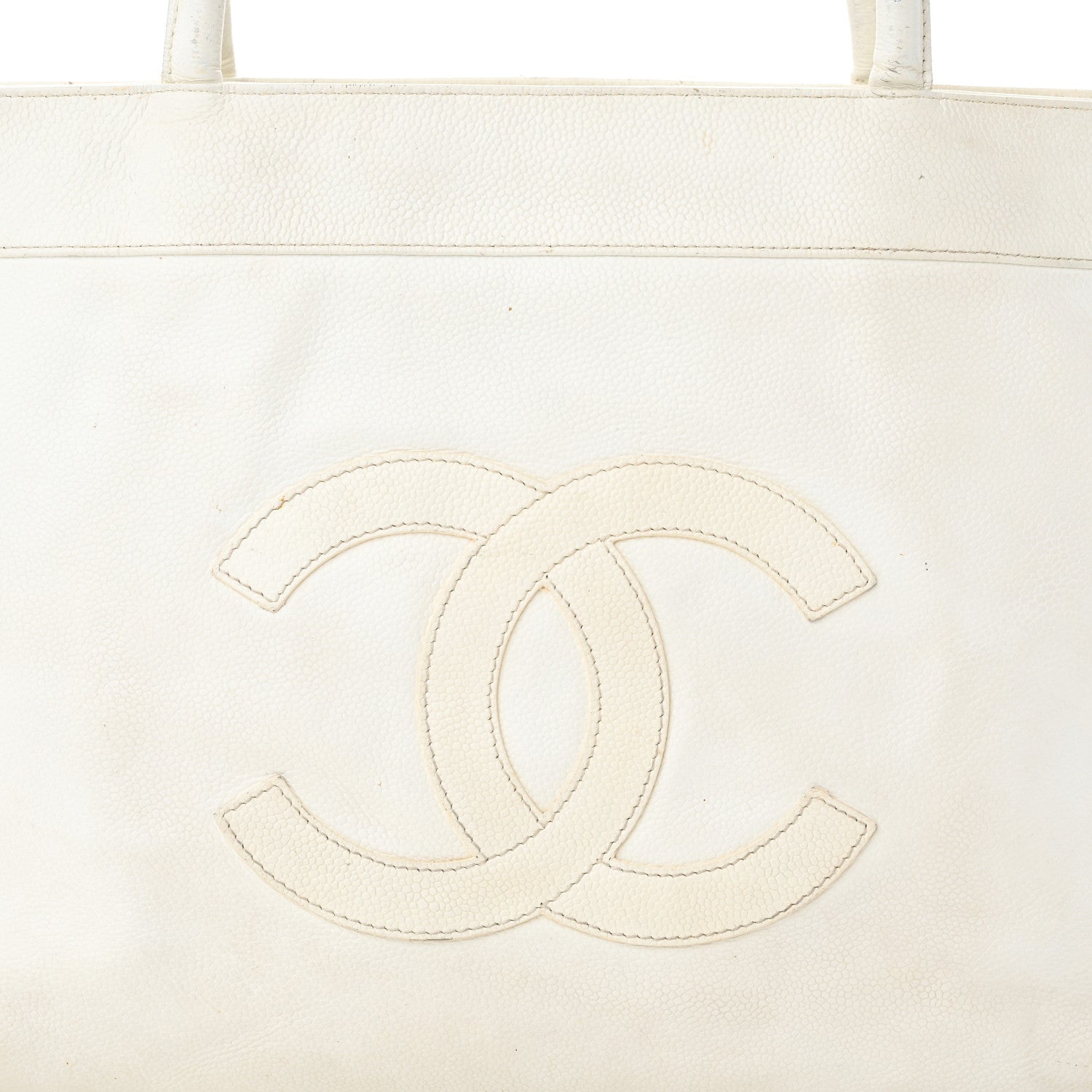 Chanel Caviar CC Timeless Tote White 8 of 23