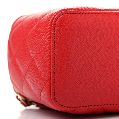 Chanel Caviar Quilted Small Vanity Case With Chain Red 8 of 9