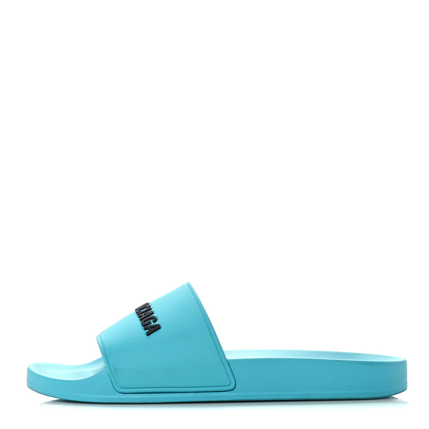 PVC Logo Mens Pool Slide Sandals 42 Turquoise Black