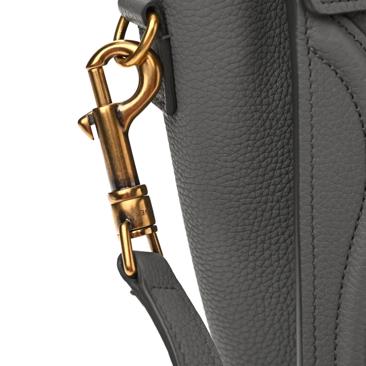 Drummed Calfskin Nano Luggage Kohl