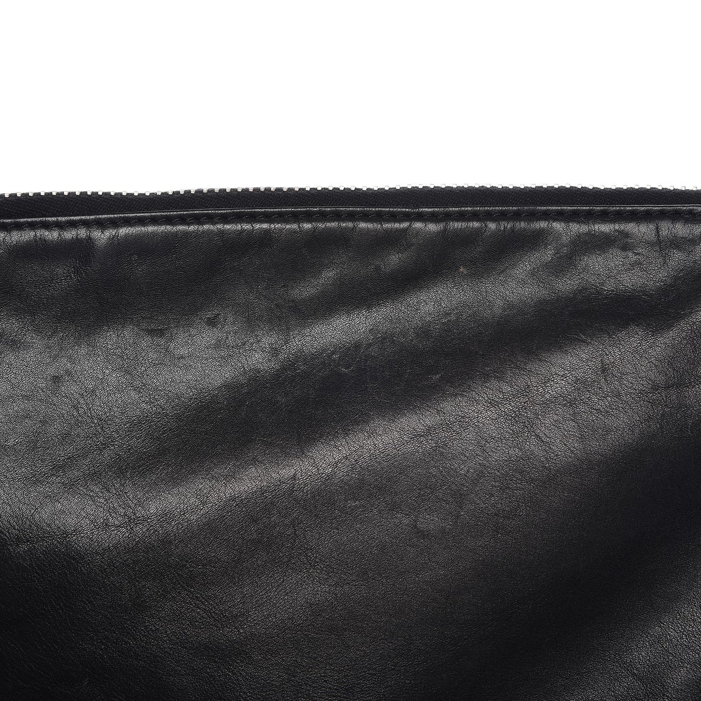 Calfskin Stitched Expandable Flap Black