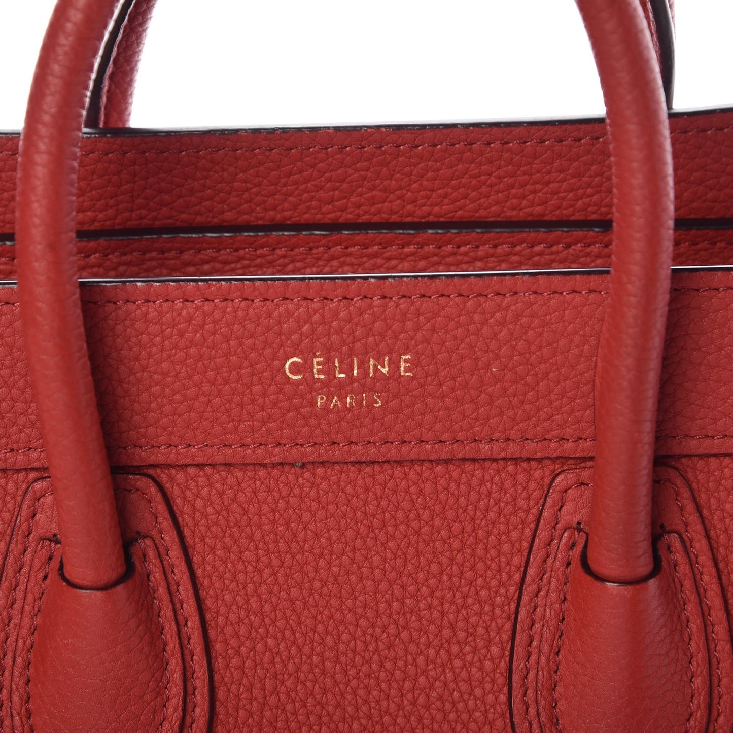 Drummed Calfskin Nano Luggage Coquelicot