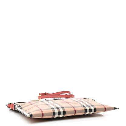 Burberry Haymarket Check Peyton Crossbody Clutch Bag Dusty Pink 4 of 8