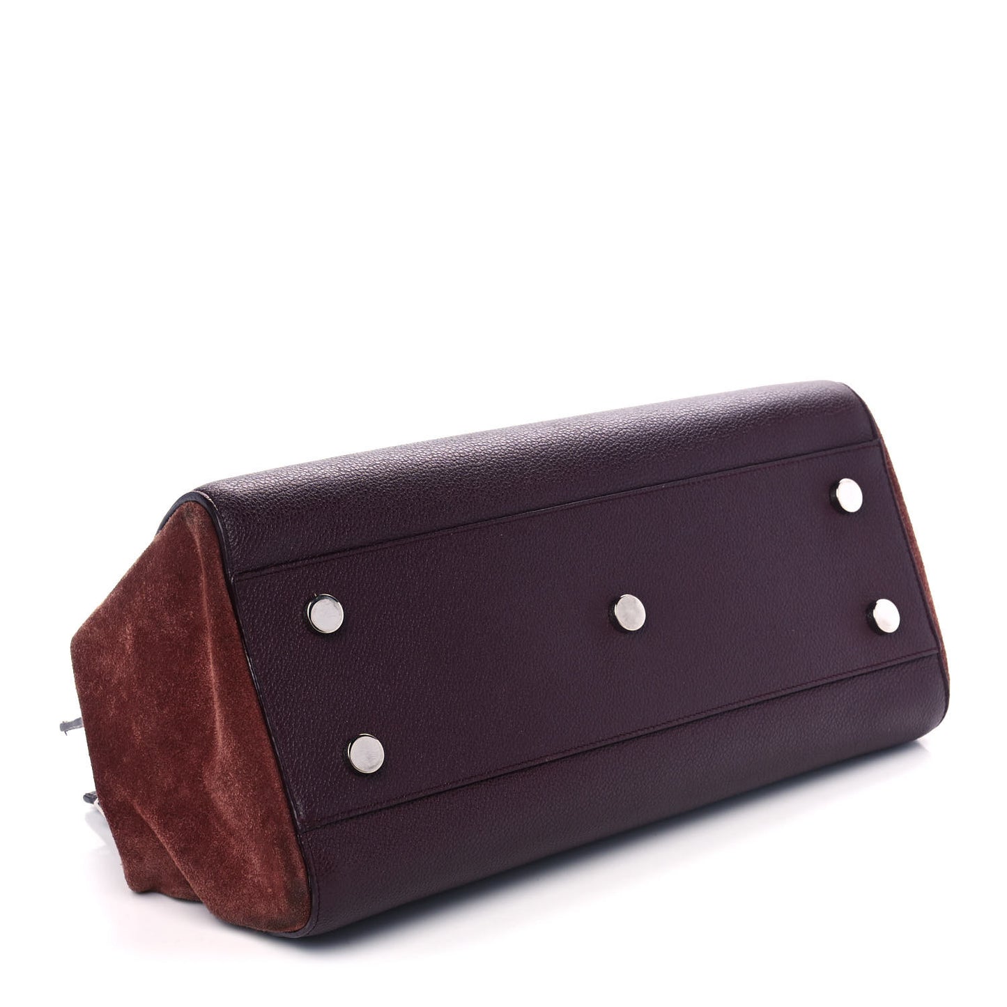Grained Calfskin Suede Small Cabas Rive Gauche Amaranto