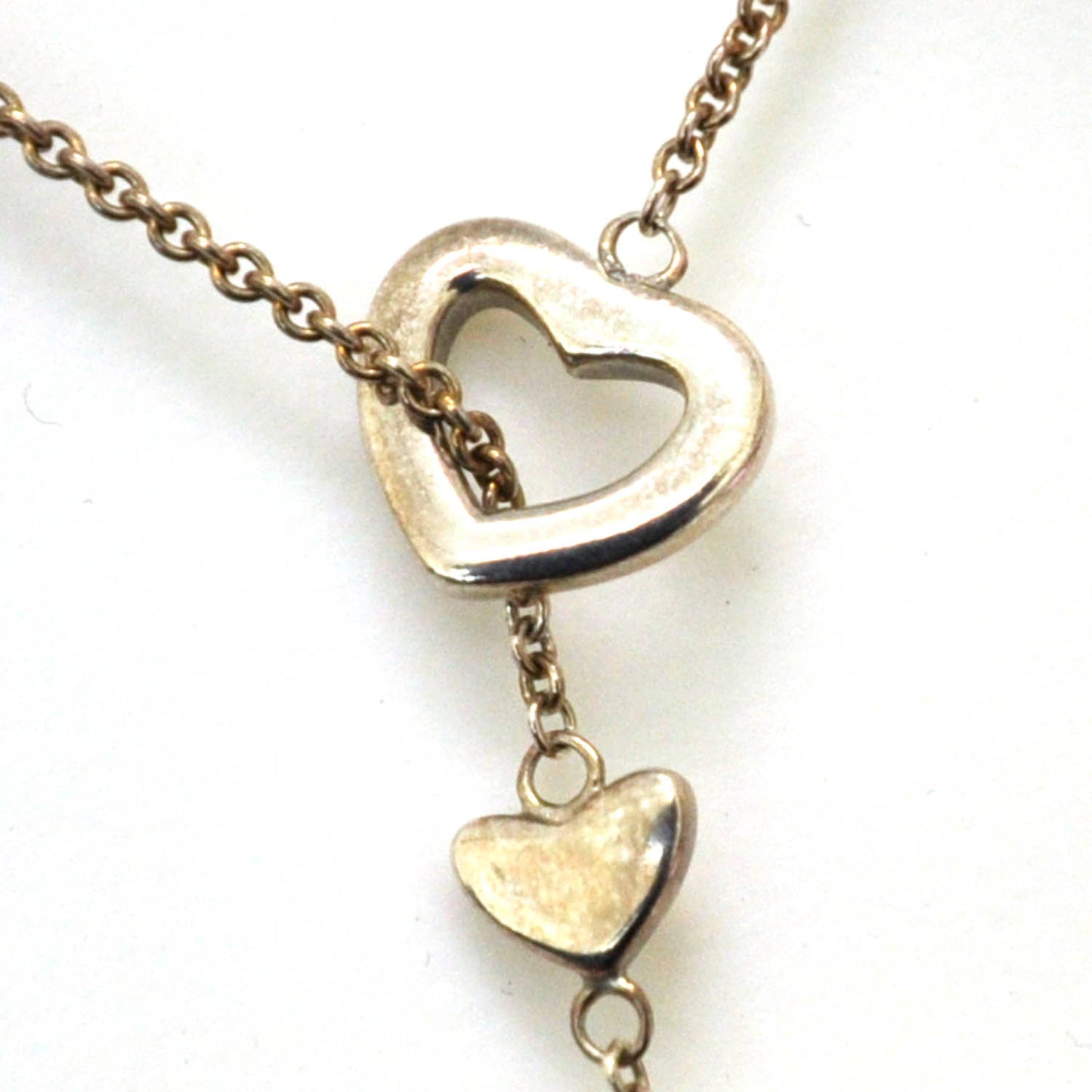 Sterling Silver Heart Lariat Necklace