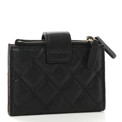 Chanel Caviar Quilted Compact Zipped Pocket Wallet Black 3 of 8