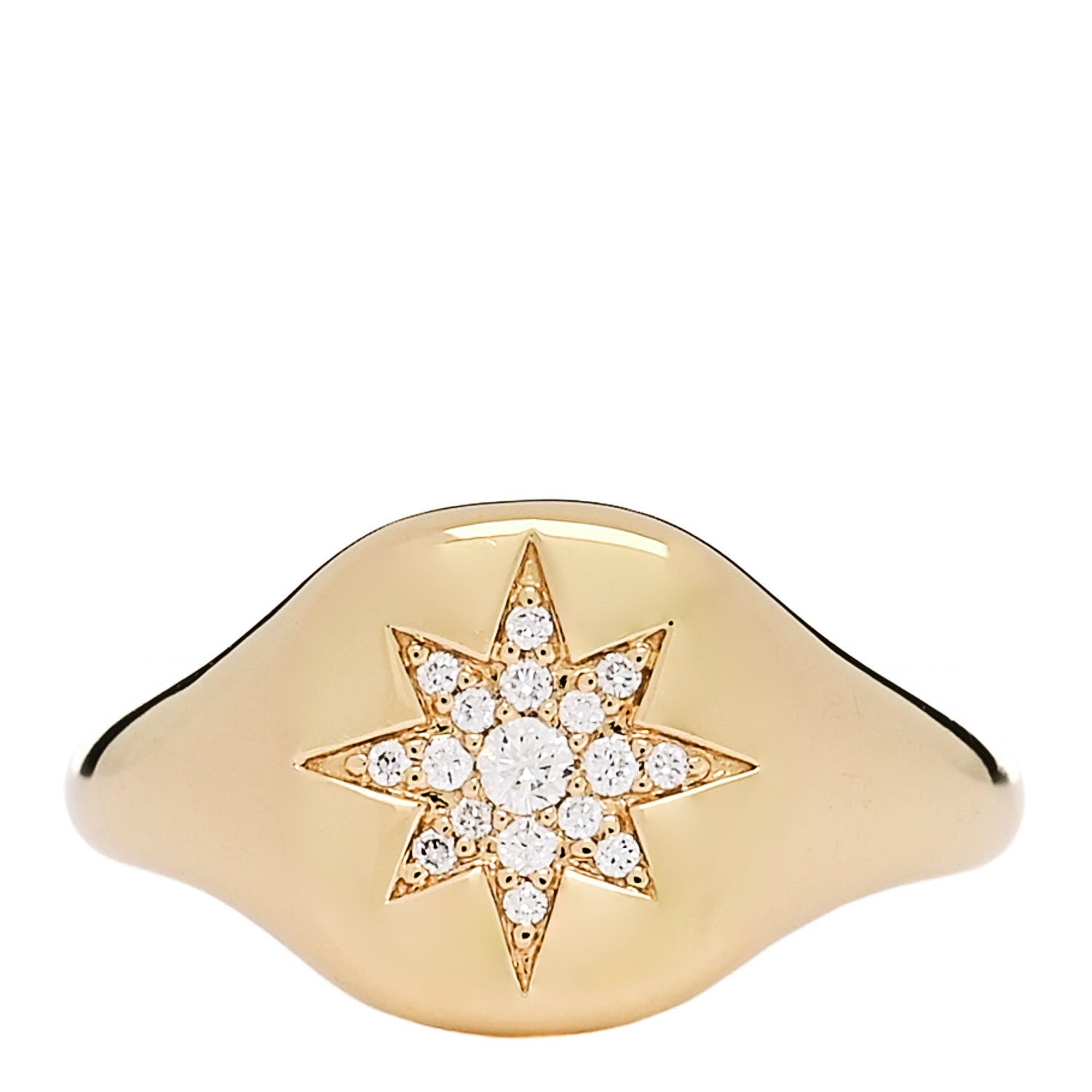 David Yurman 18K Yellow Gold Diamond Cable Collectibles Compass Pinky Ring 44 3 1 of 6