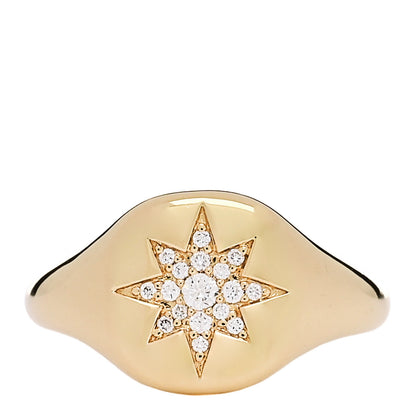David Yurman 18K Yellow Gold Diamond Cable Collectibles Compass Pinky Ring 44 3 1 of 6