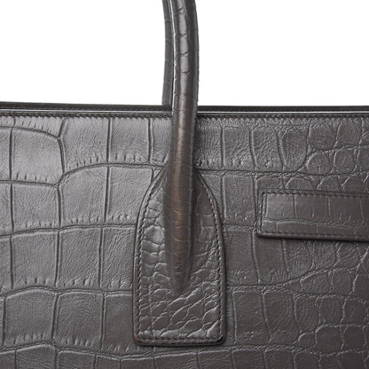 Saint Laurent Calfskin Crocodile Embossed Small Sac De Jour Earth 12 of 15