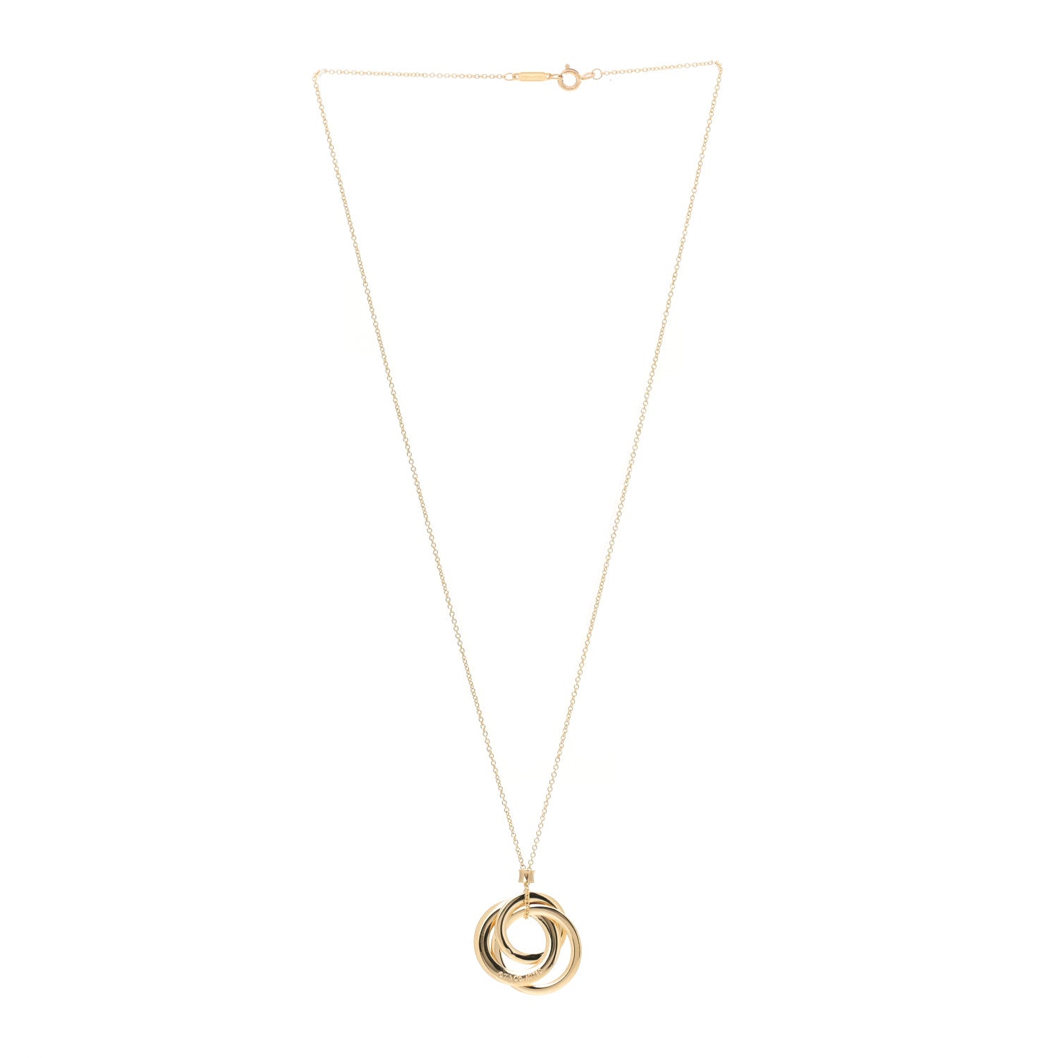 Tiffany 18K Yellow Gold 1837 Interlocking Circles Necklace 3 of 6