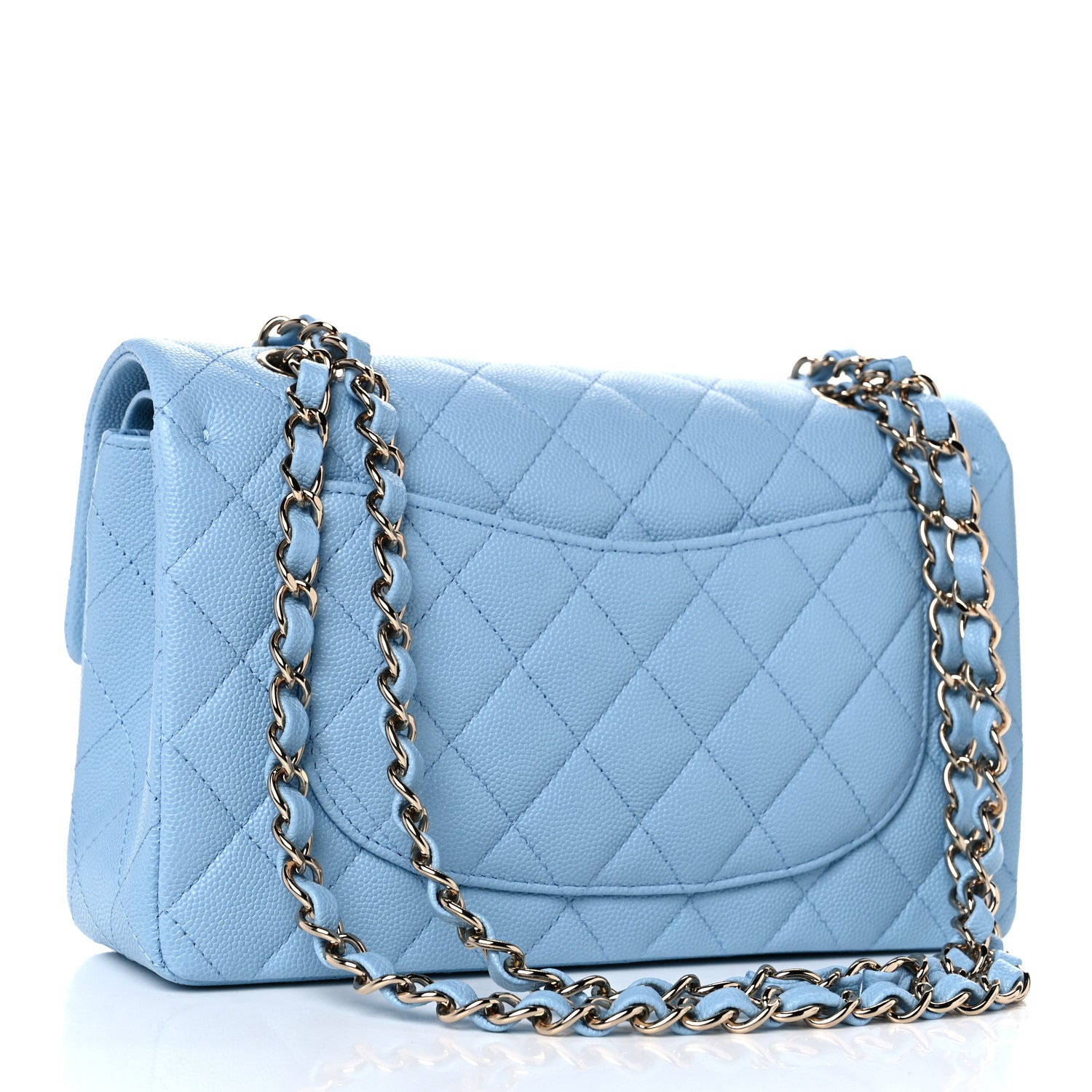 Chanel Caviar Quilted Small Double Flap Blue 2 of 9
