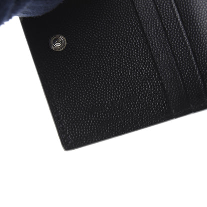 Saint Laurent Grain De Poudre Zippered Card Holder Black 7 of 7