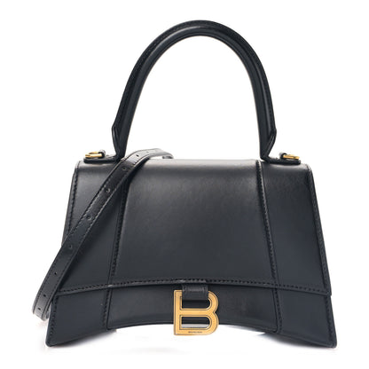 Balenciaga Shiny Box Calfskin Small Hourglass Top Handle Bag Black 1 of 9