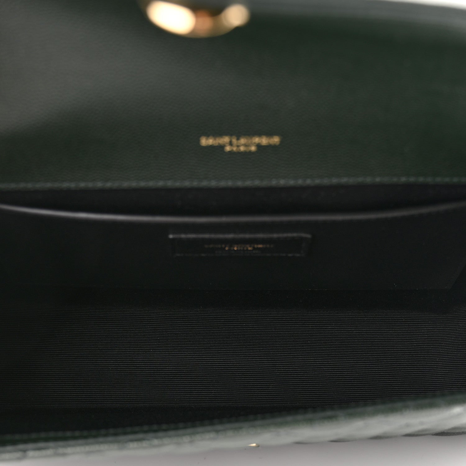 Saint Laurent Grain De Poudre Textured Mixed Matelasse Medium Triquilt Monogram Satchel Vert Fonce 5 of 9