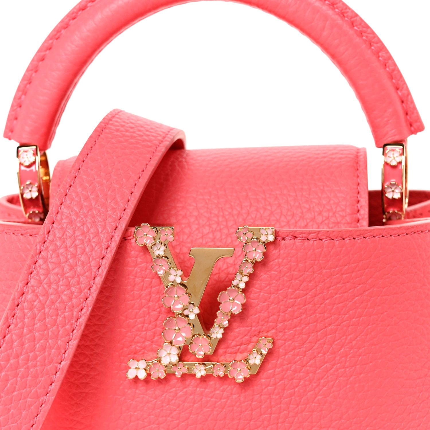 Louis Vuitton Taurillon LV Bloom Capucines Mini Pink Sky 6 of 8