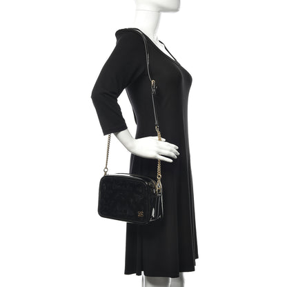 Fendi Vitello Vernice Mou Karligraphy Embossed Camera Case Black 2 of 10