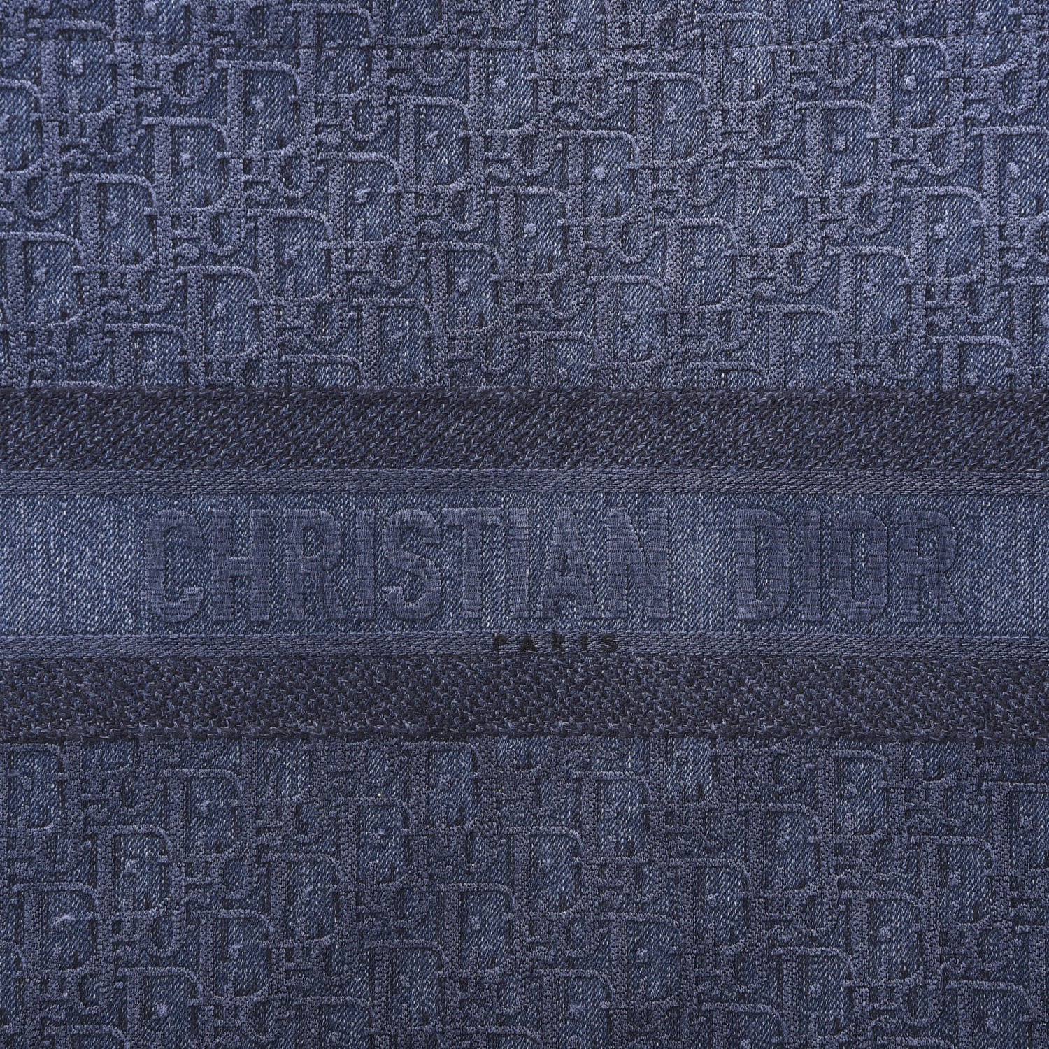 Christian Dior Oblique Denim Book Tote Denim Blue 9 of 10
