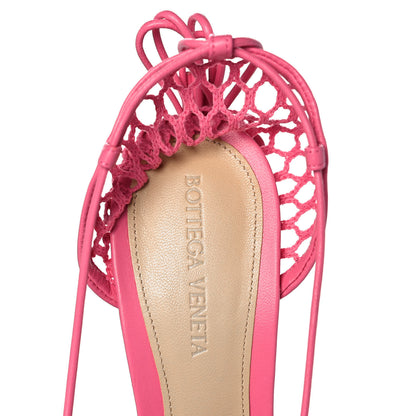 Bottega Veneta Mesh Nappa Stretch Ankle Tie 90mm Sandals 38.5 Azalea 7 of 8