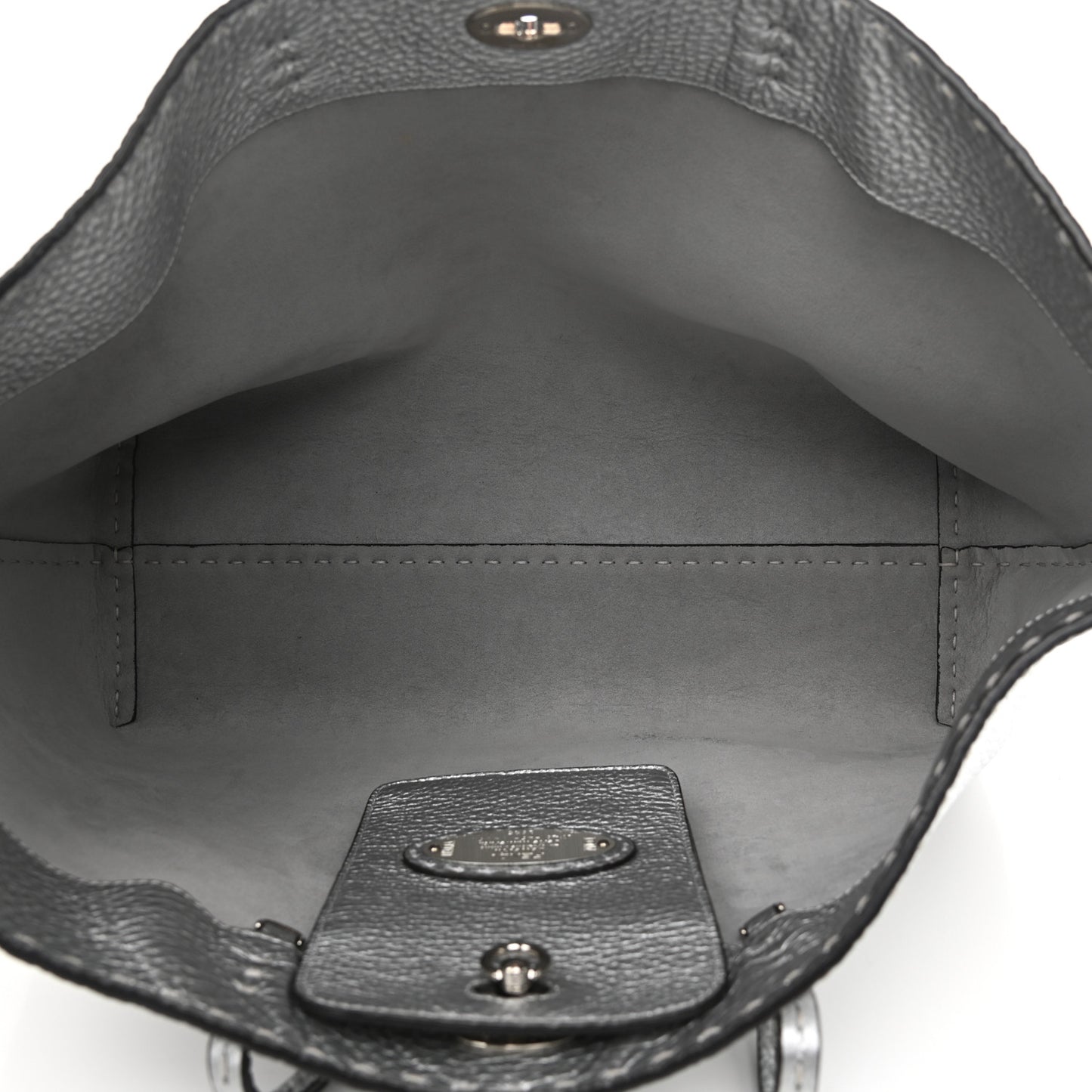 Cuoio Romano Lux Selleria Carla Shopping Tote Argento