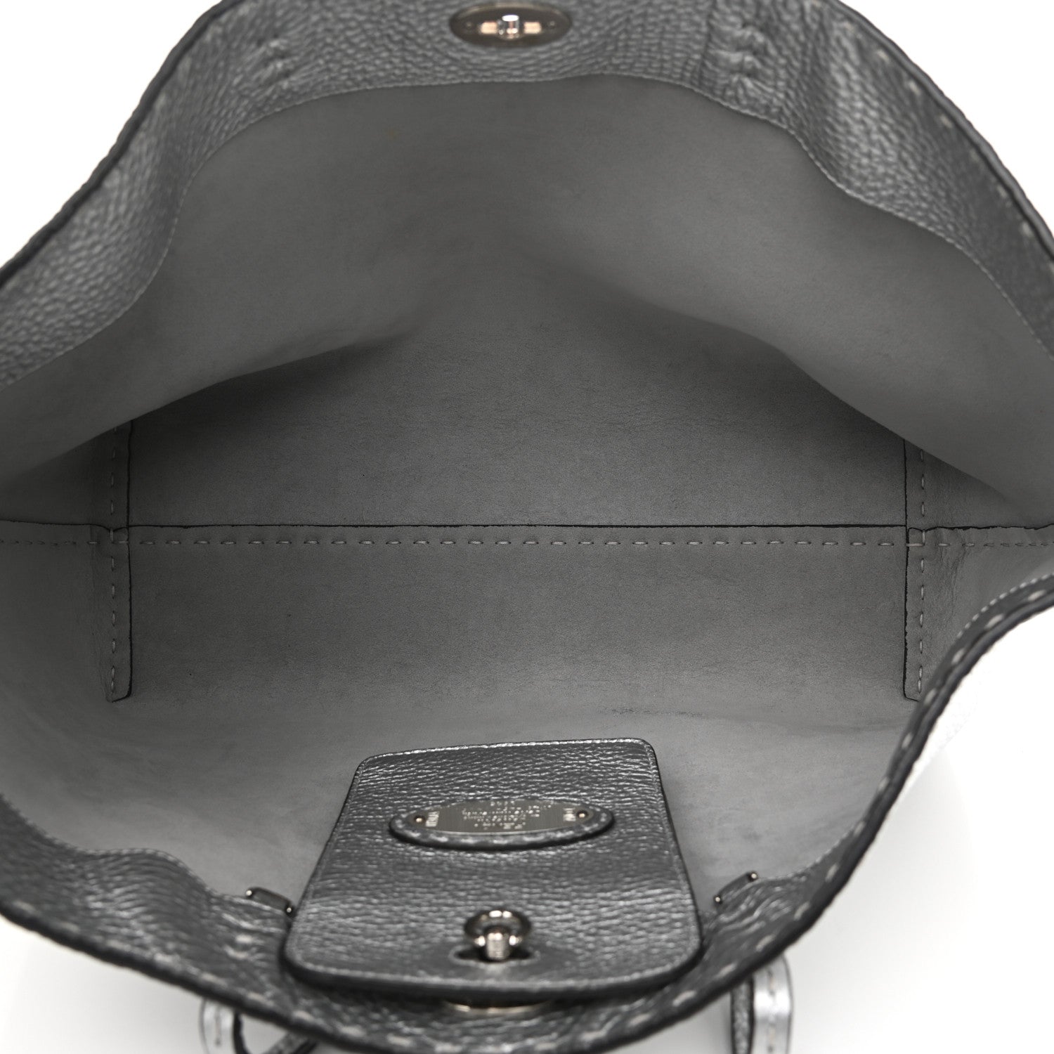 Fendi Cuoio Romano Lux Selleria Carla Shopping Tote Argento 7 of 12