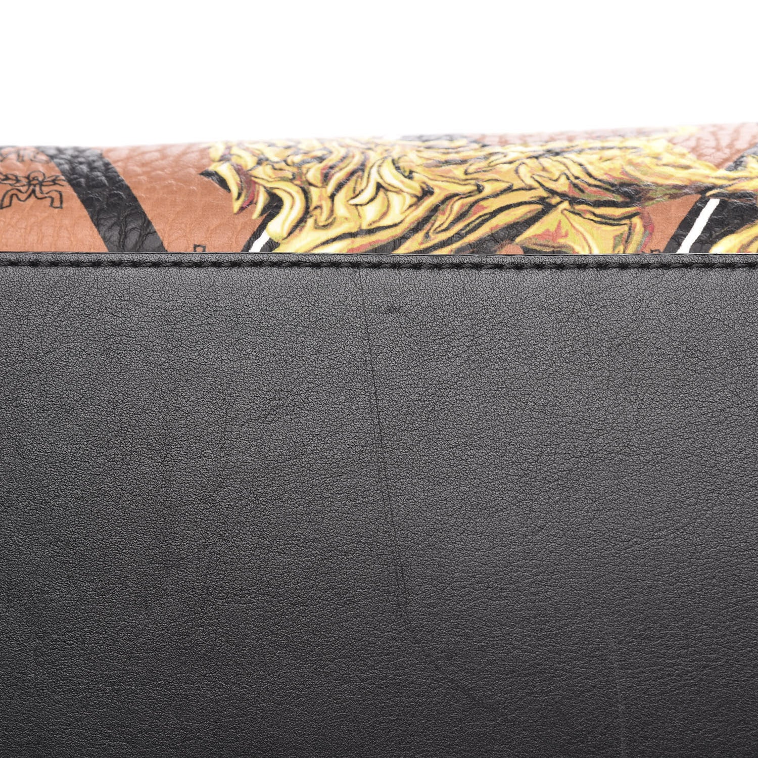 MCM Visetos Calfskin Motif Rombi Lion Printed Traveler Weekender Bag Cognac 12 of 13