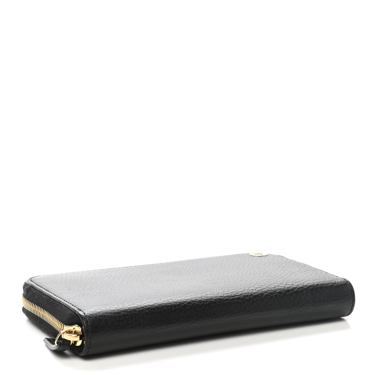 Dollar Calfskin GG Zip Around Wallet Black