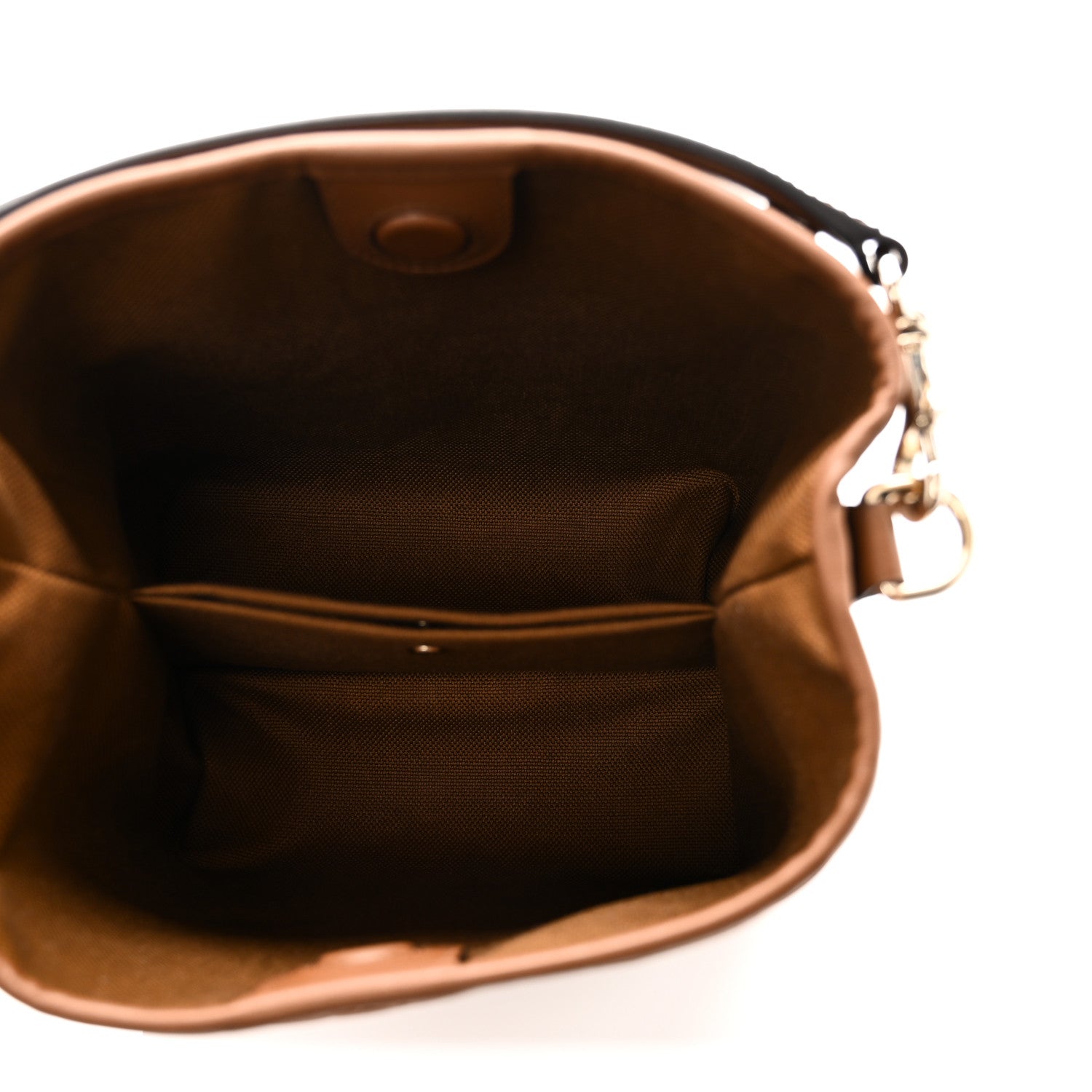 Gucci GG Calfskin Embossed Emblem Small Bucket Bag Brown 5 of 10