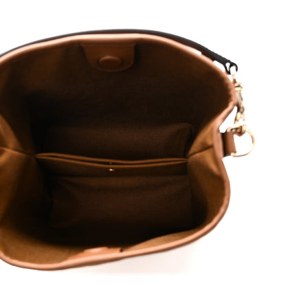 Gucci GG Calfskin Embossed Emblem Small Bucket Bag Brown 5 of 10