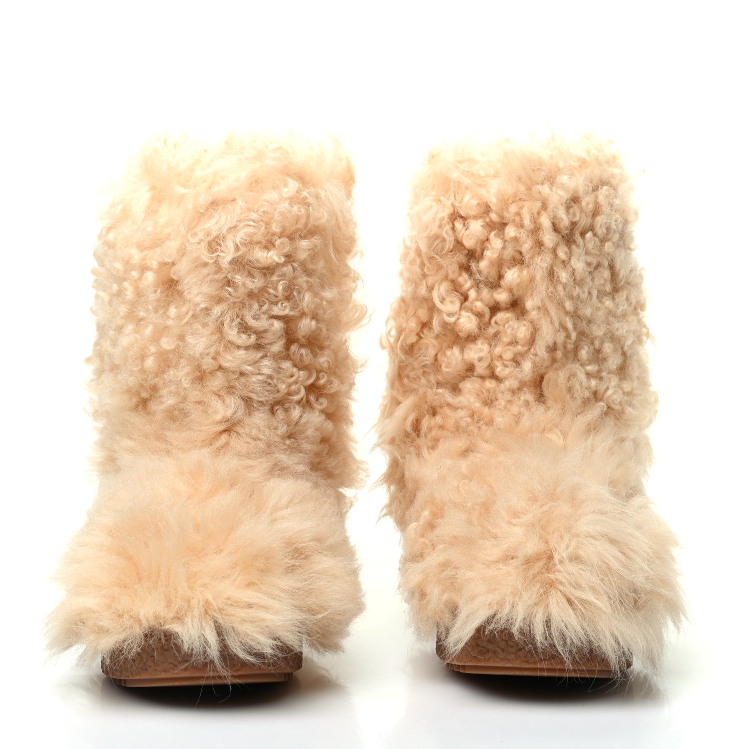 Saint Laurent Shearling Boots 39 Beige 2 of 7