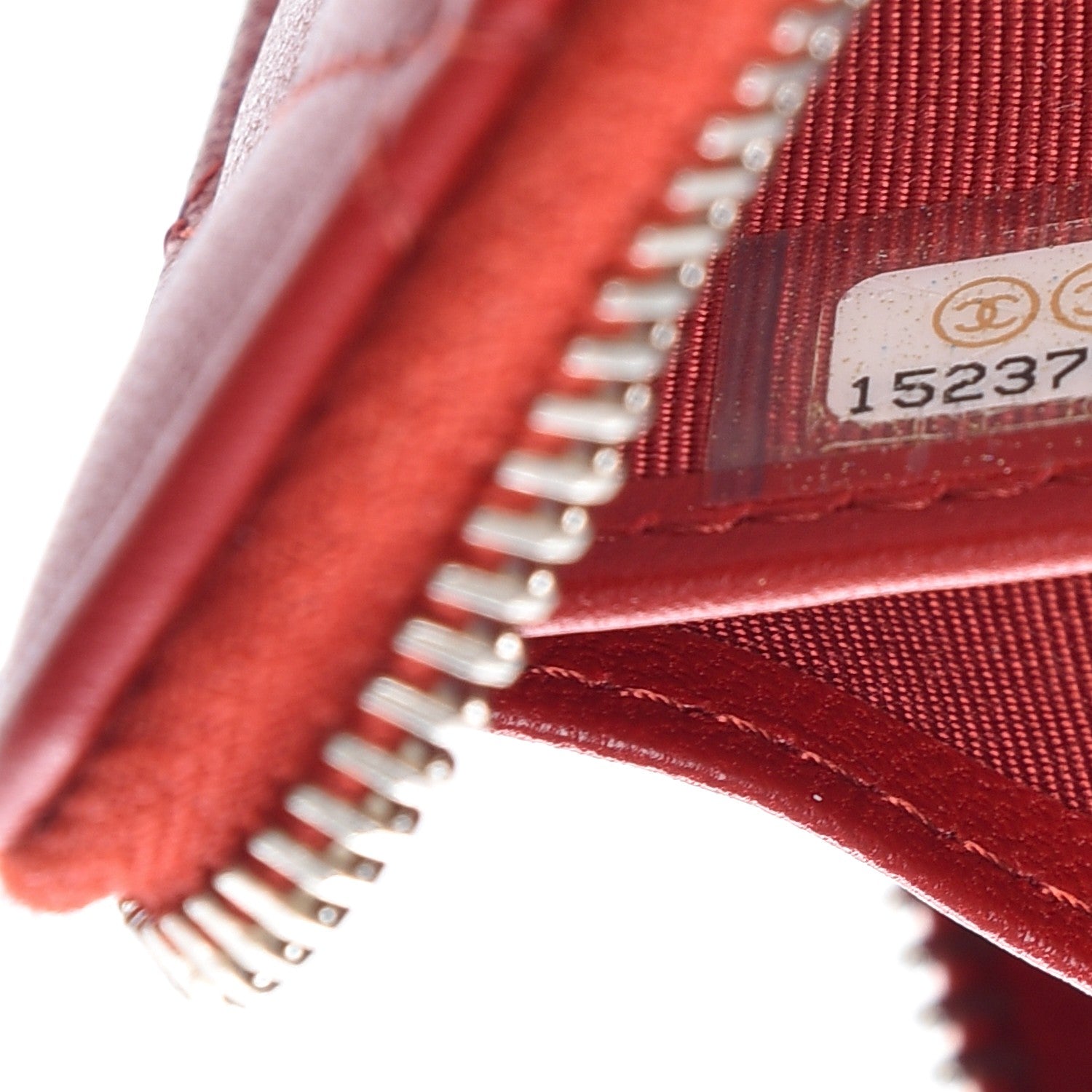Chanel Lambskin Quilted Large Gusset Zip Around Wallet Red 8 of 9